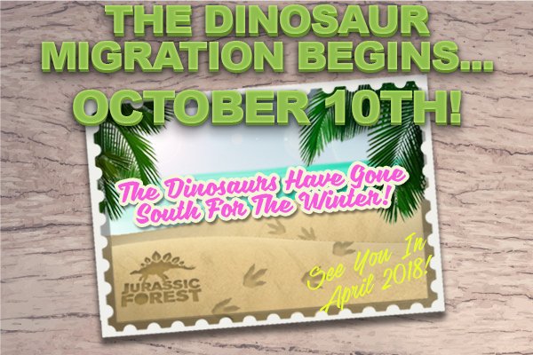 JurassicForest's tweet photo. You only have 5 more days to visit the dinos in 2017!  open on Mon, Oct 9 and that's it.  #endofseason #yeg #edmonton #yegattractions #jf https://t.co/QKDNbWbAs5