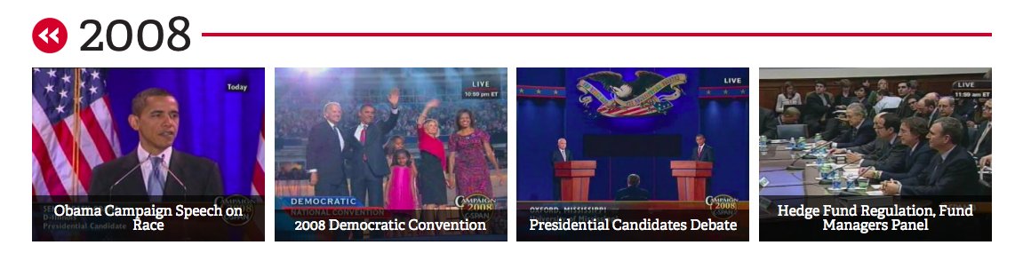 cspan's tweet photo. #cspanVL30 for 2008: Sen. Obama speech on Race, National Political Conventions, Senators McCain & Obama Debate https://t.co/FzMnbLZcn9 https://t.co/i31WK765ht