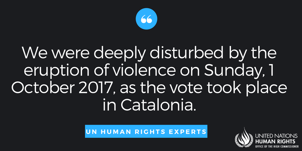 UNHumanRights's tweet photo. #Catalonia: UN experts urge political dialogue to defuse tensions after referendum https://t.co/4zsDVVHj23 https://t.co/hspuBH8RL9