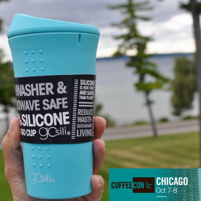 CoffeeConEvent's tweet photo. GoSili To-Go Coffee Cup at CoffeeCon Chicago! @gosiliproducts @explorefulton #CoffeeConChi https://t.co/ASULy6RFzM