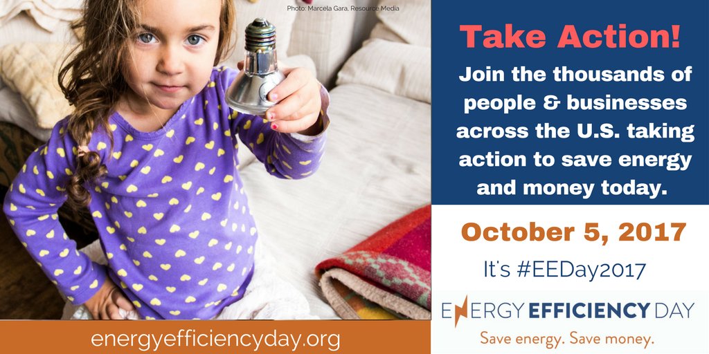 PGE4Me's tweet image. #SaveEnergy = #SaveMoney. Pledge to do both tomorrow for National #EnergyEfficiencyDay on Oct. 5: bit.ly/EEDay2017 #EEDay2017