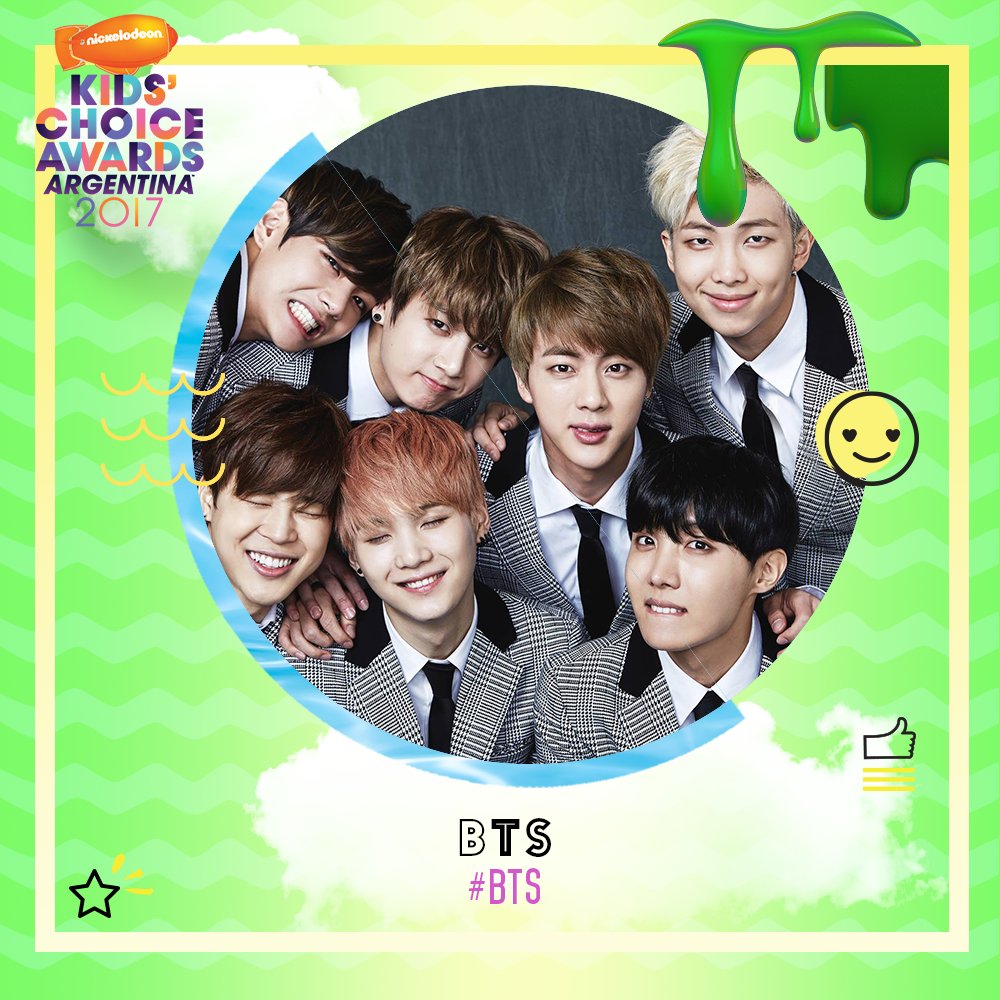 NickelodeonLA's tweet photo. ¡@BTS_twt están nominados en esta categoría y pueden ser los ganadores! 💚✔️ Usa #BTS #KCAArgentina en todos tus tuits 📲 ¡UN RT= UN VOTO! 🙆🏻 https://t.co/RsvGBZgyg7