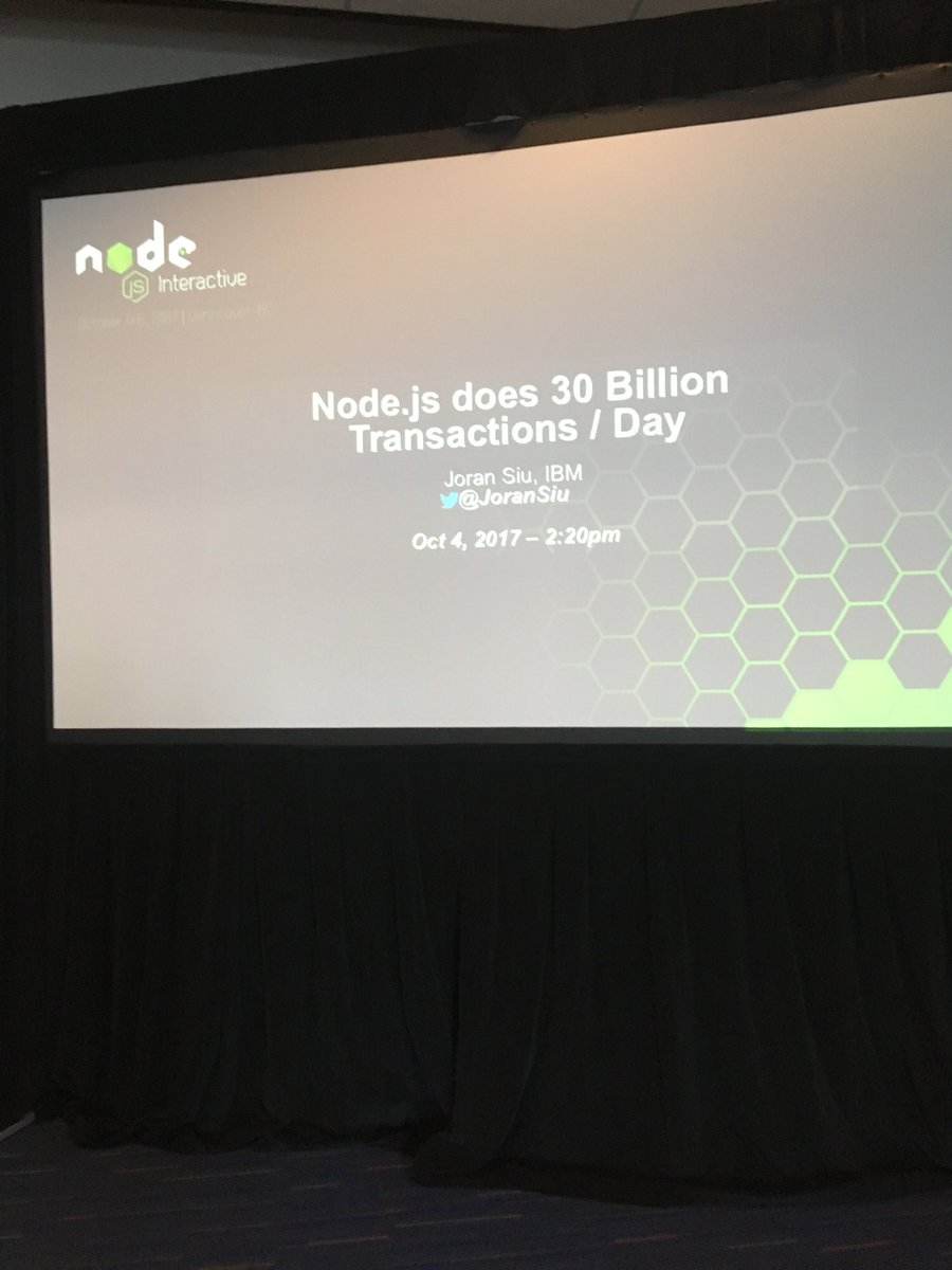 StrongLoop's tweet image. Did you know #nodejs does 30 billion transactions per day? @JoranSiu gives the details 2:20 at #NodeInteractive