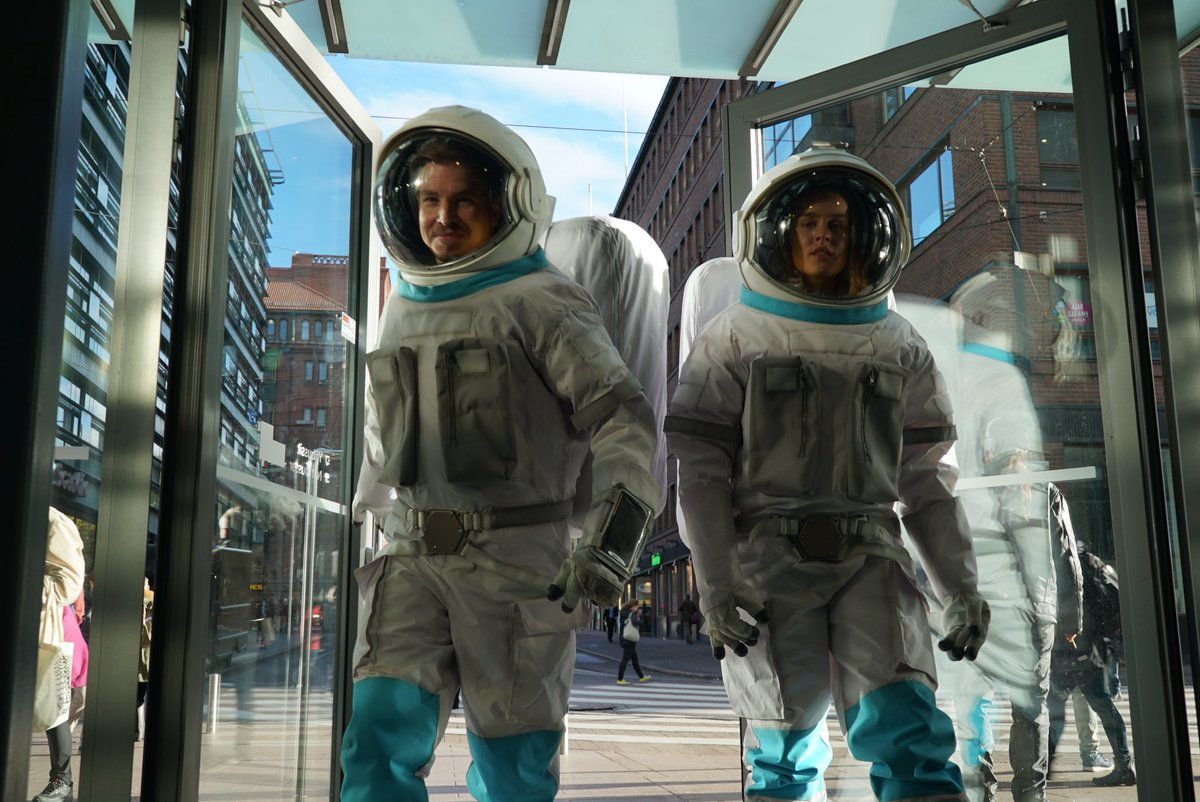 KalleVJ's tweet photo. Urban #Astronauts exploring the city of #Helsinki @spacenationorg #spacenation #noborders https://t.co/mym0Lj59rP