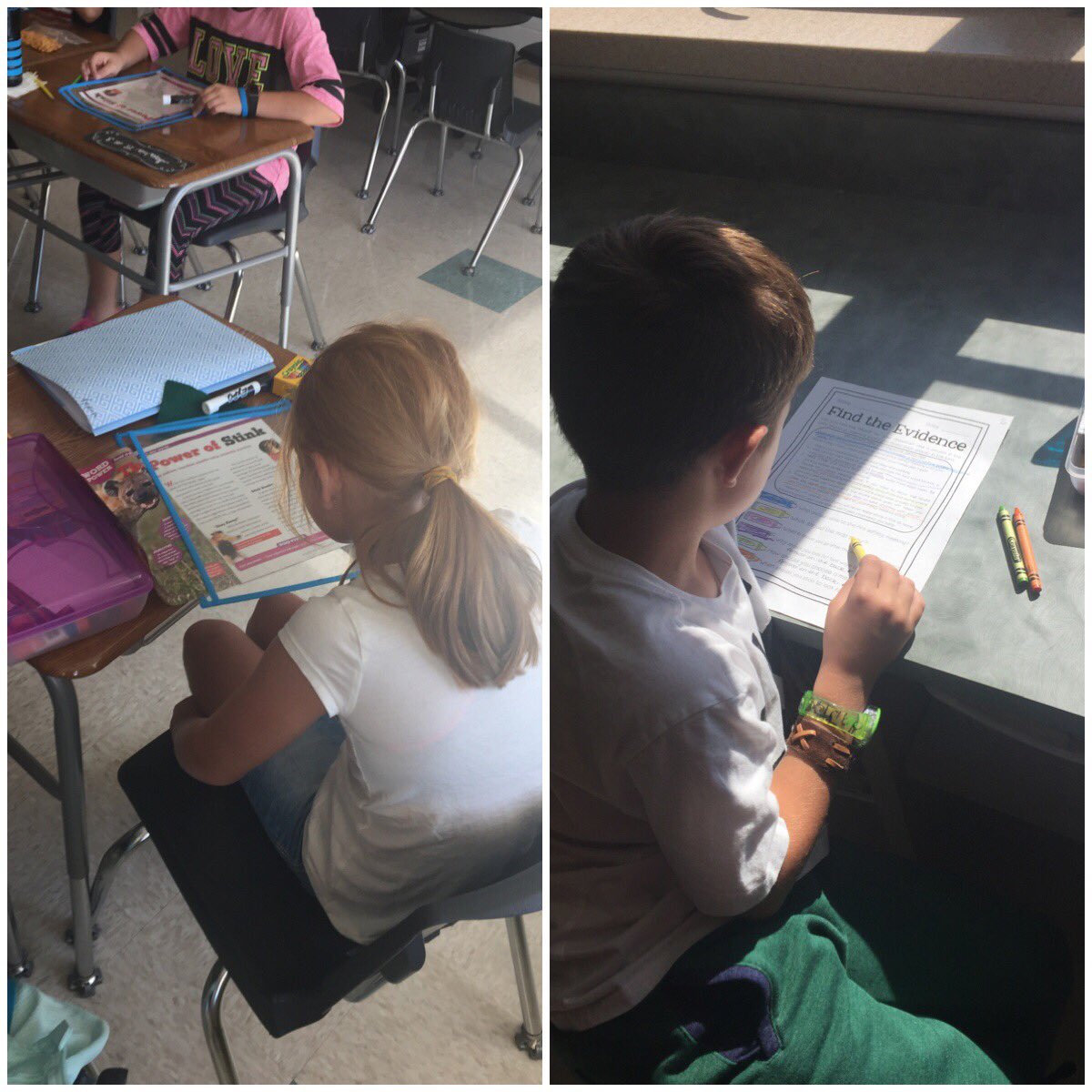 Q3Stambaugh's tweet photo. Students interacting with the text. 📝📖 #textevidence #talkingtothetext #mrsscheidt https://t.co/c4LJLTnRIg