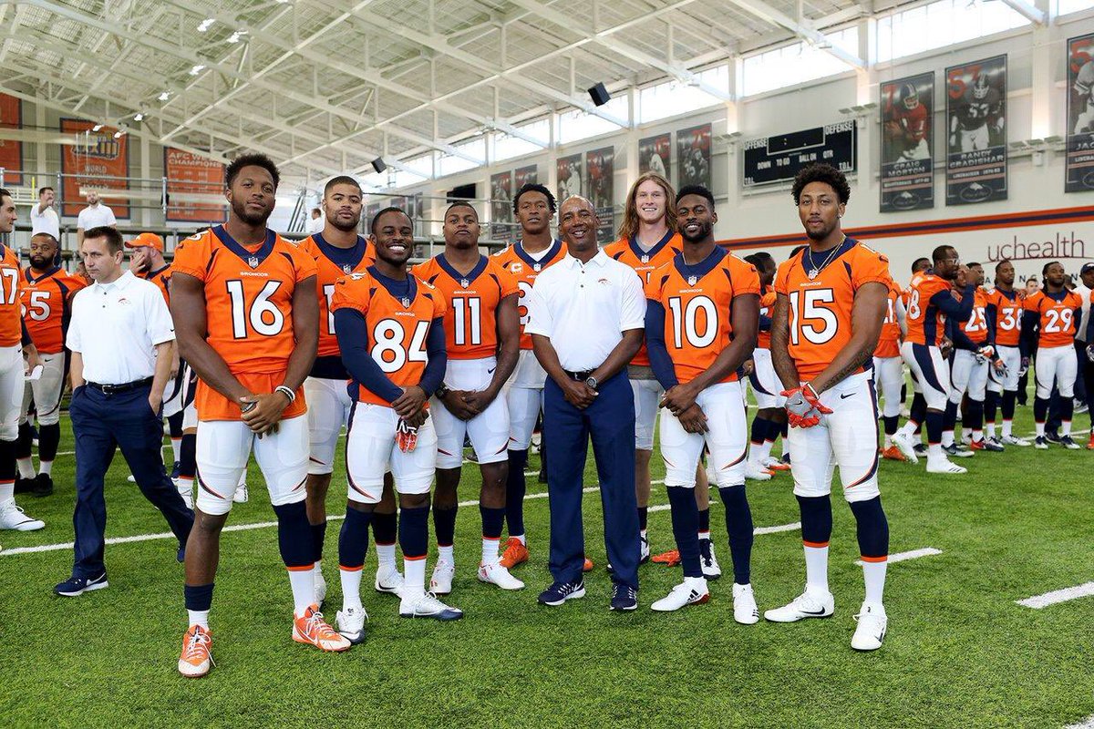 Tyke Tolbert (@coachtyket3) on Twitter photo Me and the 2017 <a href="/Broncos/">Denver Broncos</a> WR’s: Bennie, Cody, I-Mac, Carlos, DT, JT(Sunshine!), E & Hunter. Awesome group of young men! Me and the 2017 <a href="/Broncos/">Denver Broncos</a> WR’s: Bennie, Cody, I-Mac, Carlos, DT, JT(Sunshine!), E & Hunter. Awesome group of young men!