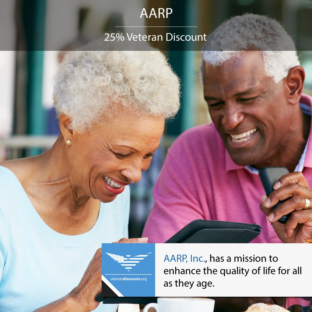 USVeteranDeals's tweet photo. Get a 25% #veterandiscount off of #AARP today! To view and redeem, go to: https://t.co/oTpvlqPp5j https://t.co/qAHW6pB8Yn