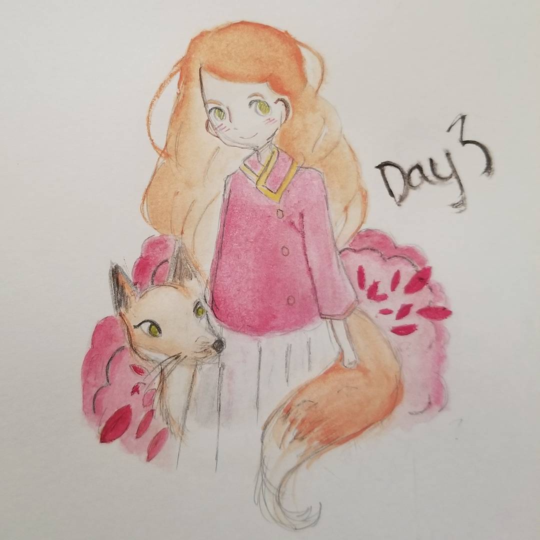 ryludington's tweet photo. #inktober2017 Days 1-4 #inktober #WoodlandCreatures #Voices #anime #fanart #TwinGuardians #FoxFever #GakuenAlice #amwriting https://t.co/8penhccLL4