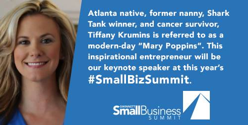 GwinnettRadioX's tweet photo. .@ABCSharkTank winner, #cancer survivor &amp; #entrepreneur @tiffanykrumins will share her incredible story. Register at https://t.co/YnAJNE2oWl https://t.co/Aos3MHS4Fr