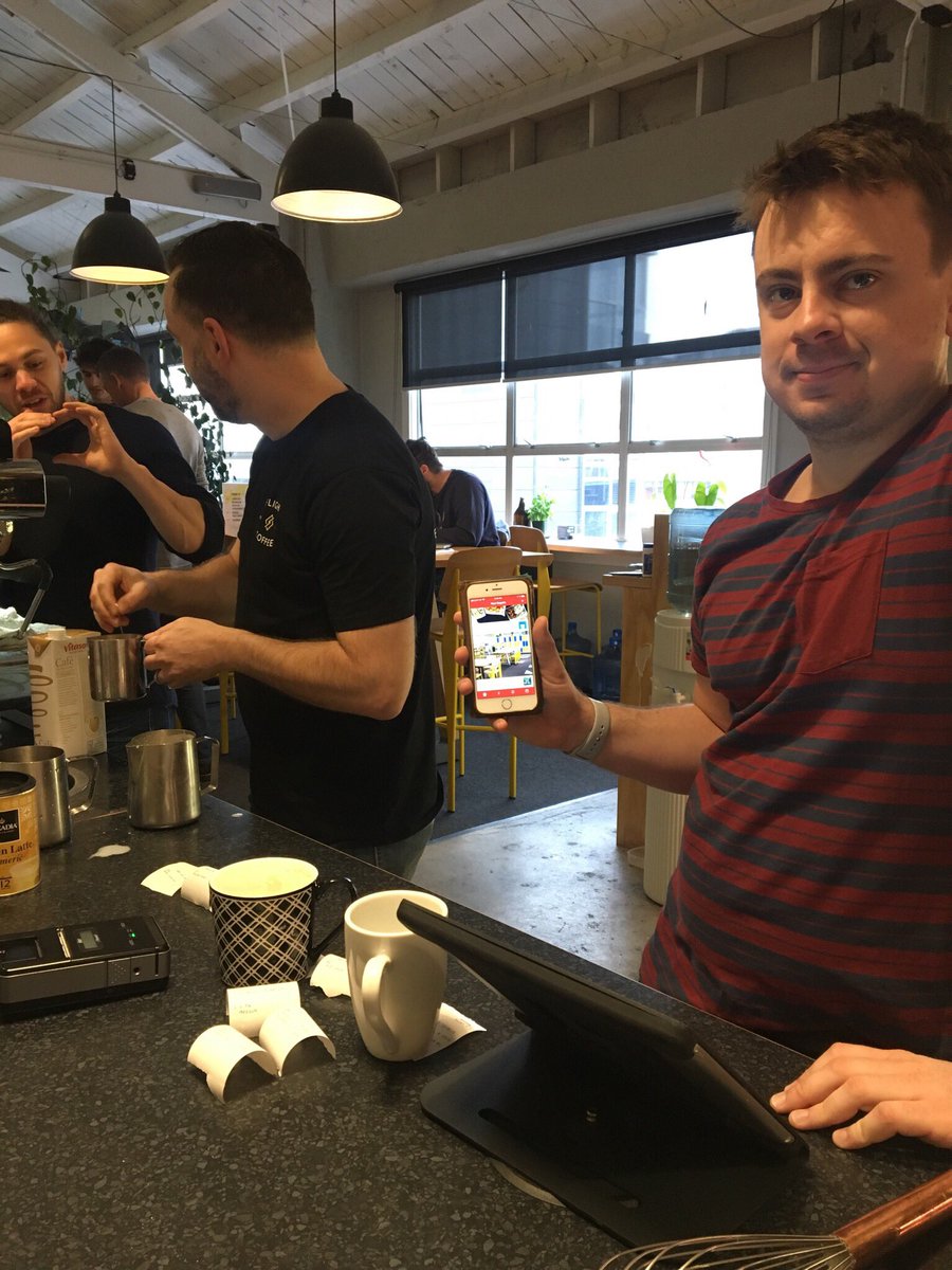 heybustle's tweet image. Testing our newest creation @BizDojo WLG community breaky 🤙🥞☕️📱#regulr #comingsoon (ft. Allen from @FlightCoffee &amp;amp; posBoss' Matt &amp;amp; Corey)
