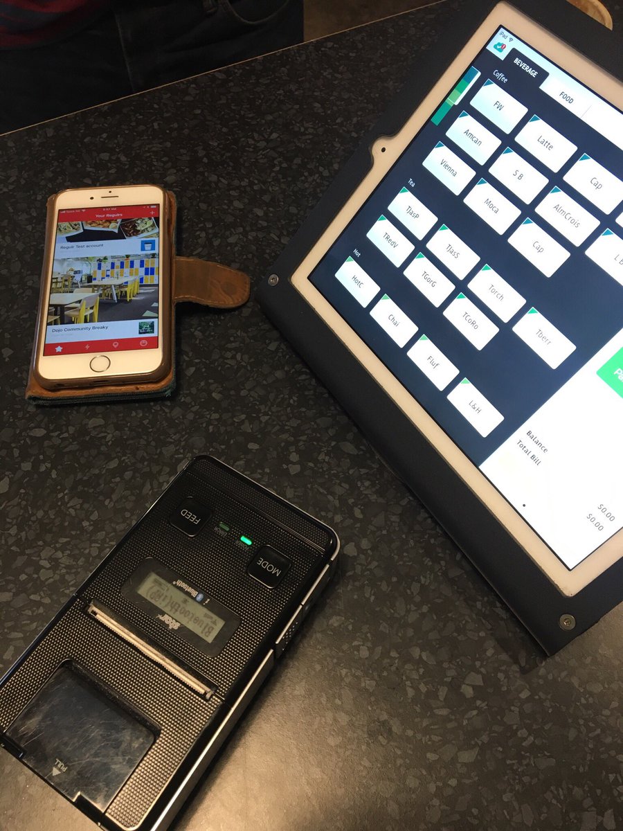 heybustle's tweet image. Testing our newest creation @BizDojo WLG community breaky 🤙🥞☕️📱#regulr #comingsoon (ft. Allen from @FlightCoffee &amp;amp; posBoss' Matt &amp;amp; Corey)