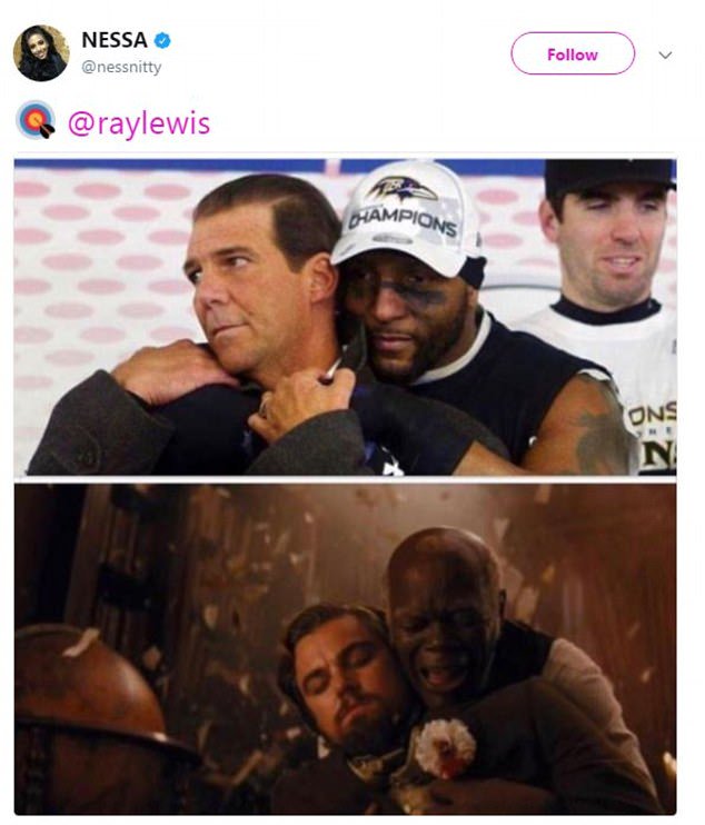 phighting's tweet photo. @Jmonk05 I think Ray Lewis (black guy) said he was on a plane with the ravens owner &amp; coach discussing contracts for Keep, then his girl tweeted https://t.co/Ay48OKjTS6
