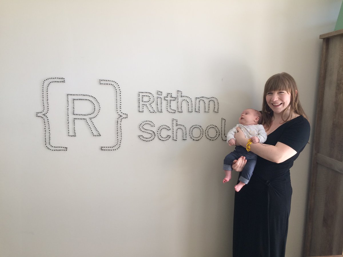 rithmschool's tweet photo. We had a baby! Or.. @KiiiraHernandez did. Internet, meet Xochi! #babycoder https://t.co/M9CrheOPFr