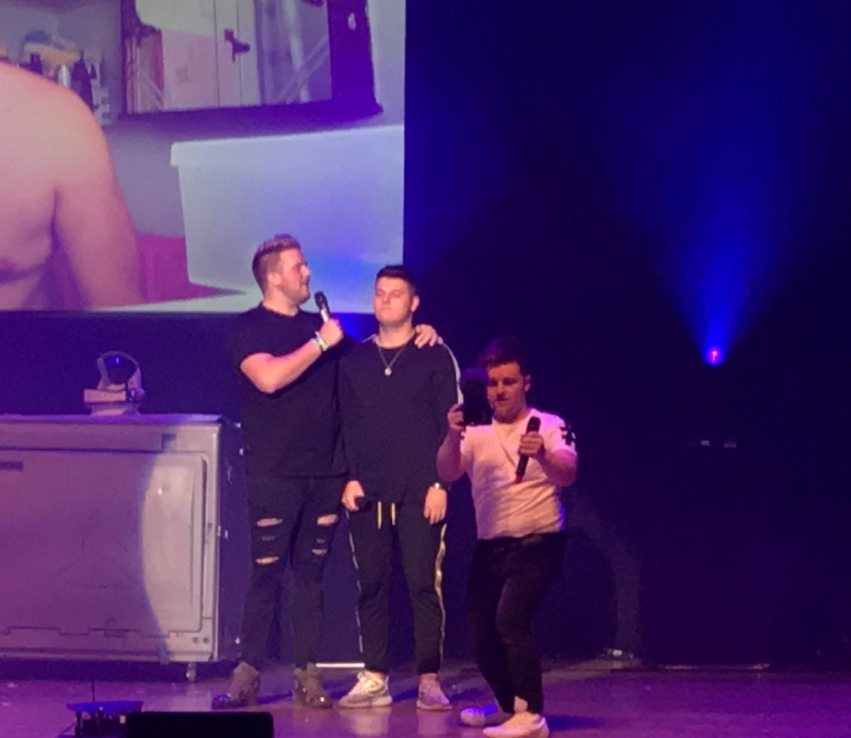 PrGamingUK's tweet photo. Tonight’s show with @benphillips @cameracarluk @elliotgilesuk. Leicester show was an epic showing of how far the guys have come! #sorrybro https://t.co/UNMRBAM7xQ