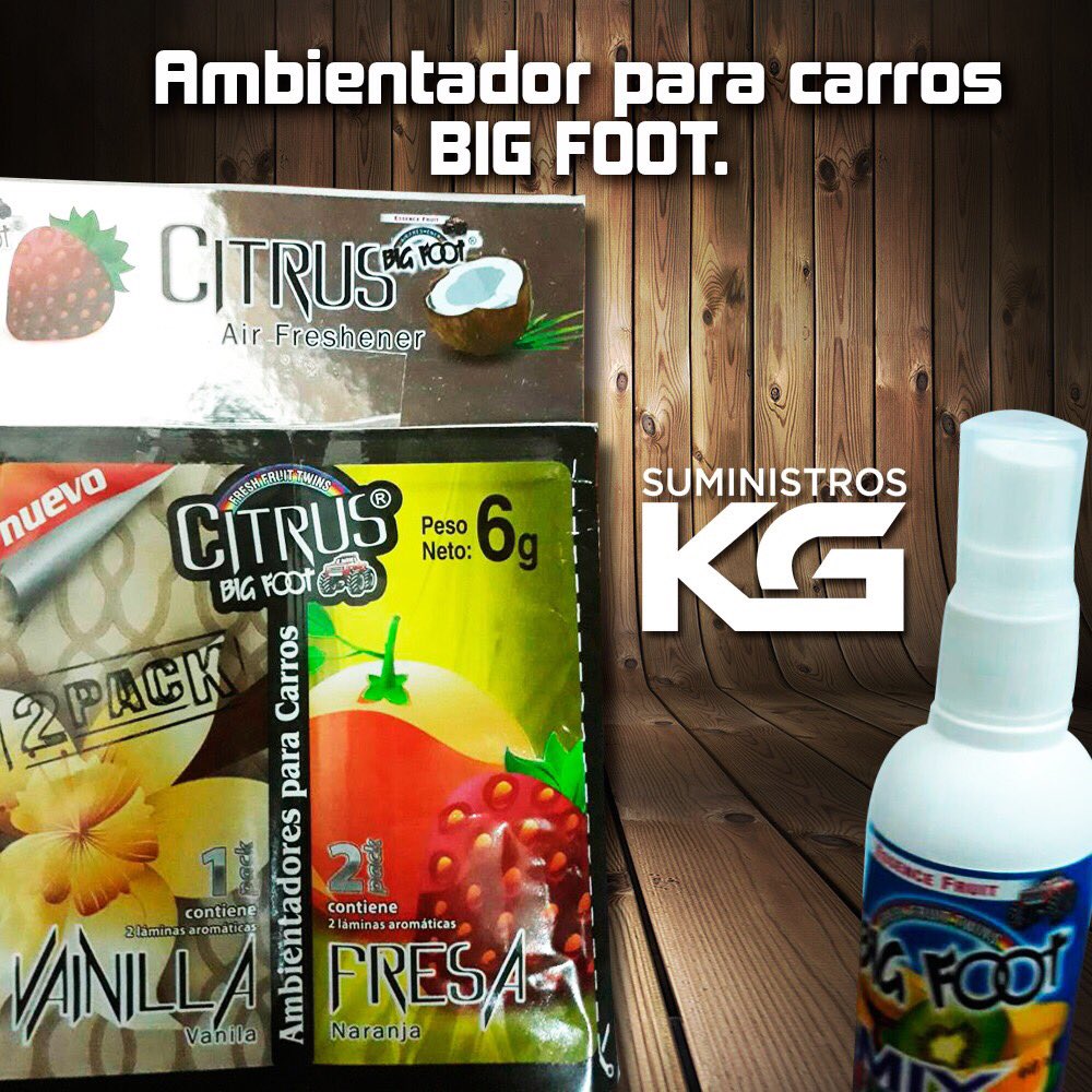 Tu vehículo tendrá un maravilloso aroma y por mucho más tiempo gracias a los ambientadores Big Foot.
Mayor y detal.
📲 (0424) 447.98.79