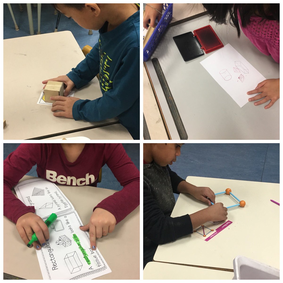 MsCPearsall's tweet photo. Investigation = engaged learners! Discovering more about 3D shapes. @GWSLock #EPIC #Minimathmaticians https://t.co/QaSs6EHyfn
