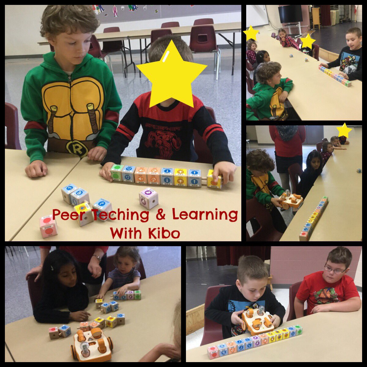 FarrenMancuso's tweet photo. JK-Gr. 3 students in Mrs. Pittman’s class @SRFPS1 taught one another how to create a sequence and program their Kibo. #DSBONEcodes @DSBONE1 https://t.co/SlvvBwrCtq