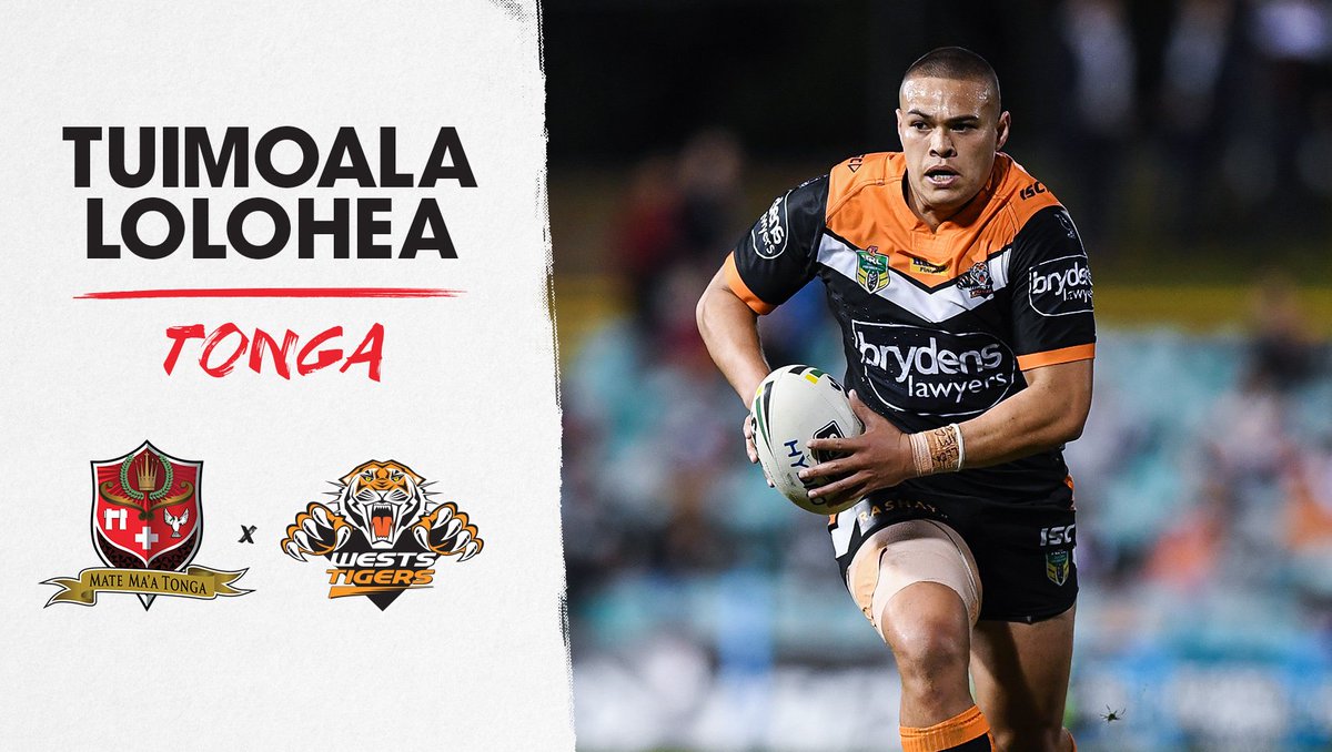 WestsTigers's tweet photo. Congratulations Tui Lolohea & new recruit Mahe Fonua on being named in a strong Tonga squad for @RLWC2017: https://t.co/PL9tOcGrDn https://t.co/0ClffF0KL5