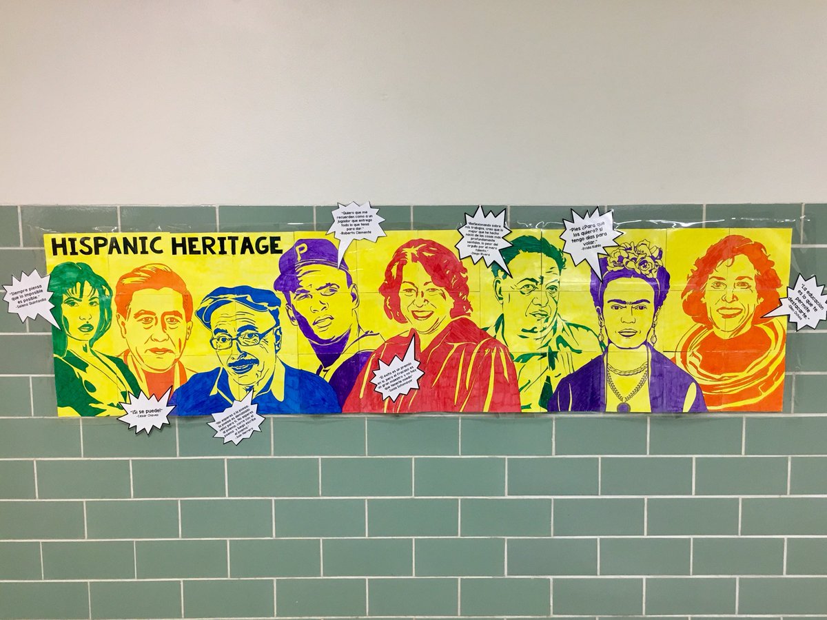 WCHS Spanish Club made this beautiful poster for Hispanic Heritage Month. Stop by D hallway to read the inspirational quotes!