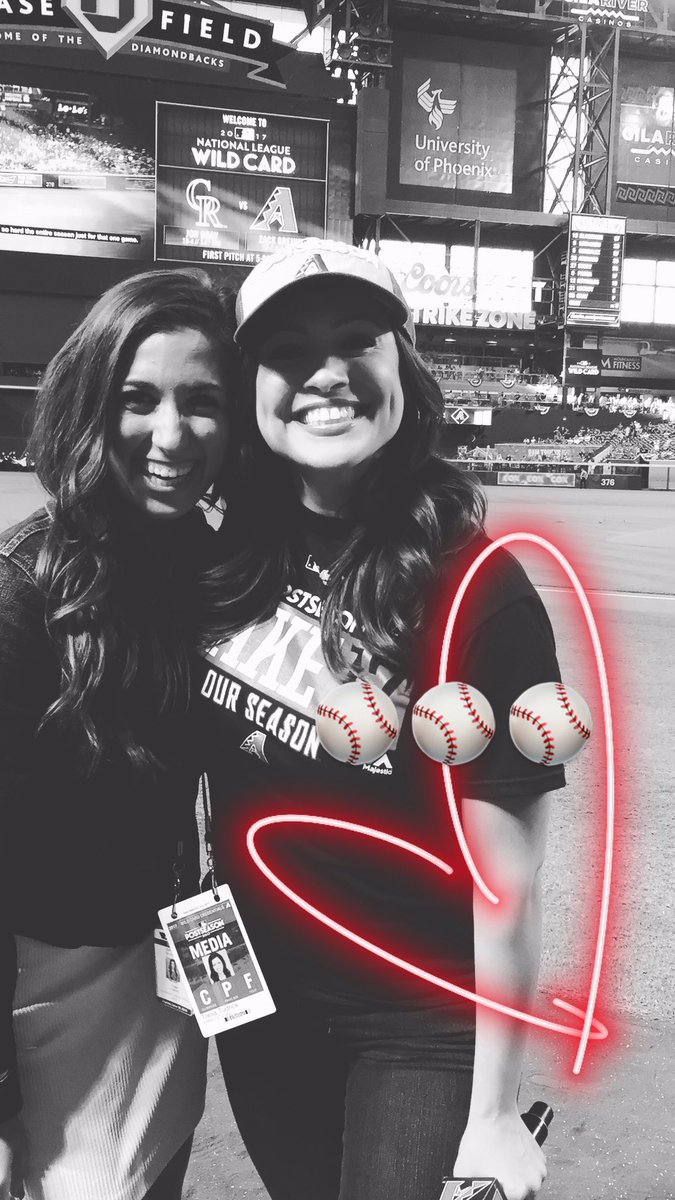 tresatudrick's tweet photo. Baby I'm too busy counting all these blessings, look momma, we made it 😍⚾️ #postseason #dbacks #dbacksgame #wildcard #12News https://t.co/myFkbBMDYh