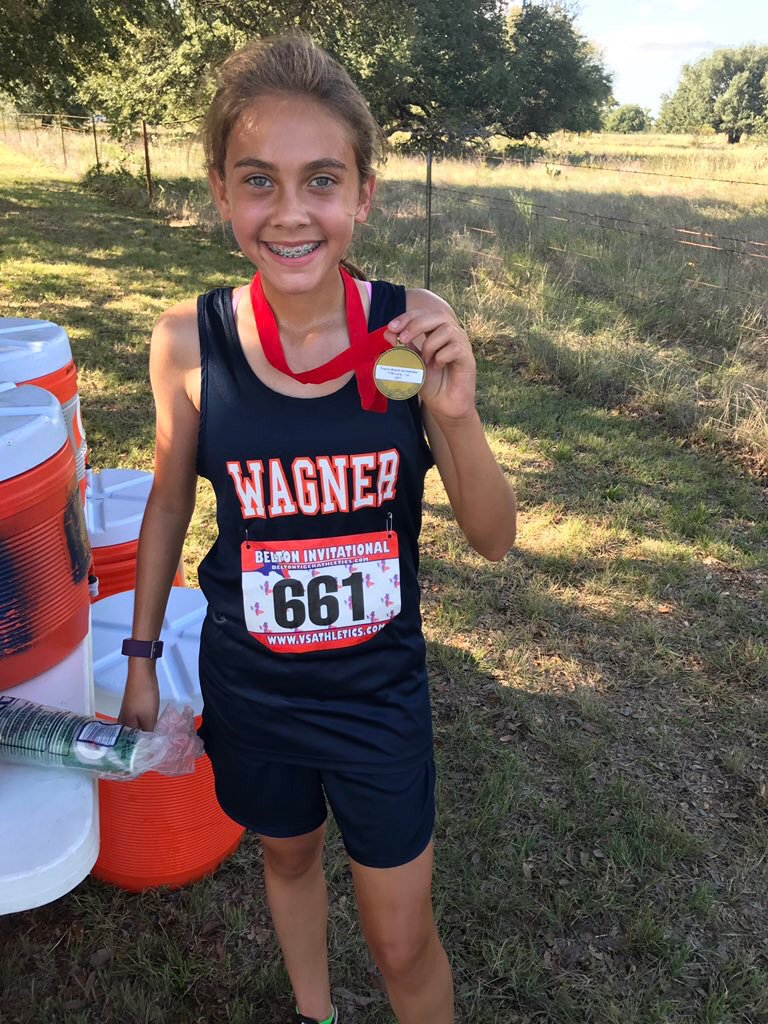 WagnerMS_GISD's tweet photo. Woohoo!!! Guess who placed FIRST in her Cross Country meet today? #WolvesRun https://t.co/rI0kCuOjkV