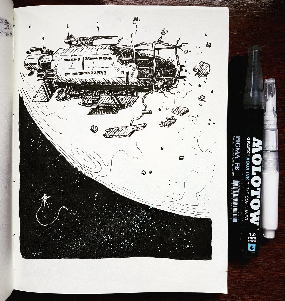 diegofriasdelv's tweet photo. INKTOBER 2017 DAY #4 - LOST IN SPACE. #makingcomics  #inktober #ink #inktober2017 #space #illustration #sketchbook #sketch #johnkillink https://t.co/yQdV2X7tNm