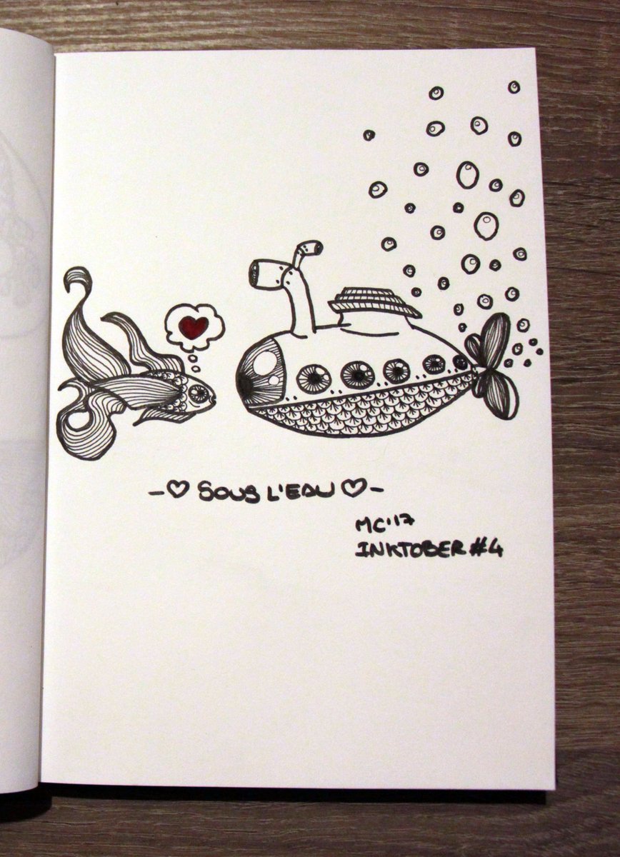 marinecalandra's tweet photo. @inktober Jour 4, "Sous l'eau" <3 #thefrenchinktober2017 #submarine https://t.co/o5ojdiE1Vm