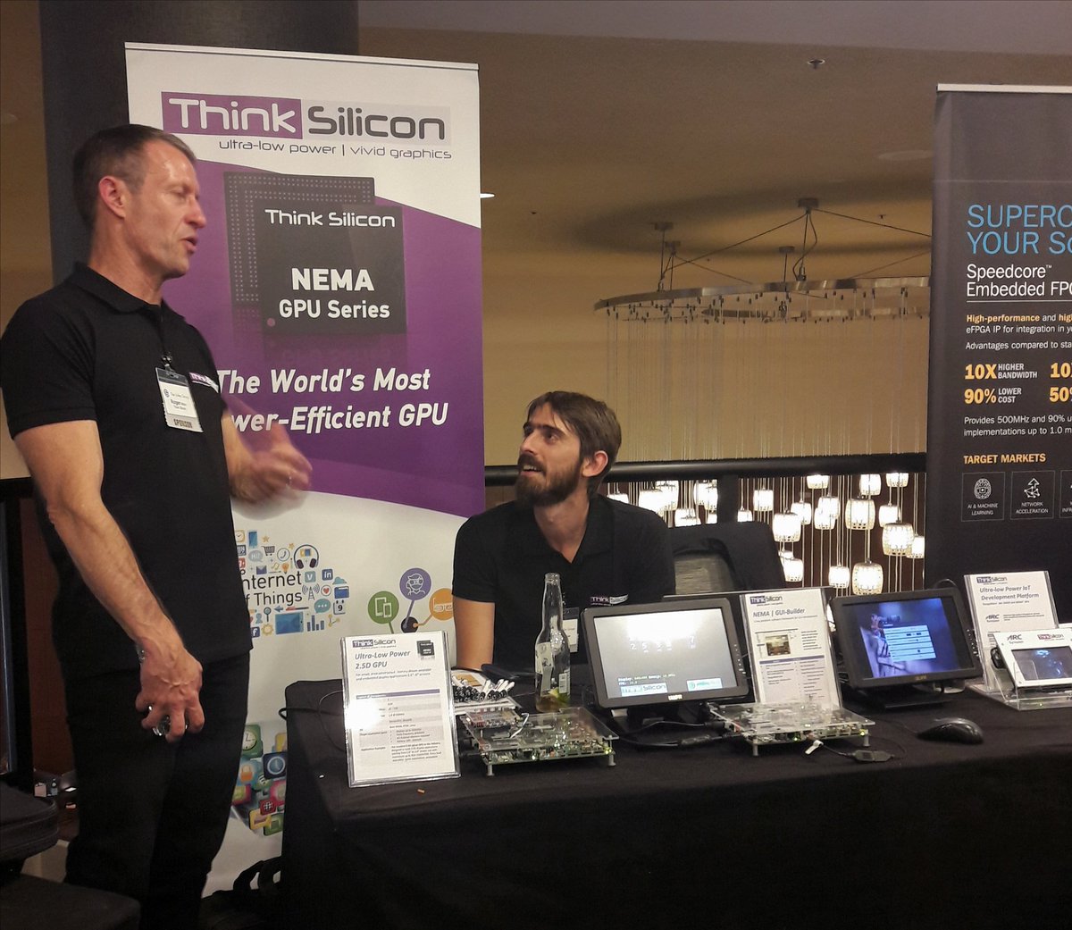 gsidiro's tweet photo. @ThinkSilicon  Demo table at the @LinleyGroup #processor17 https://t.co/B6f1O4EWmB