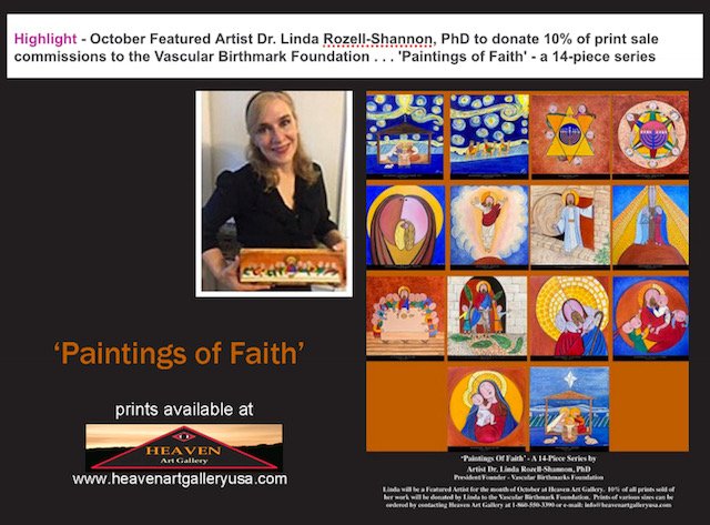 VBirthmarks's tweet photo. We welcome artist Dr. Linda Rozell-Shannon, PhD, as one of our Featured Artists of October at @HeavenArtGal #VBFAwareness #HeavenArtGallery https://t.co/8lx37B0Dc8