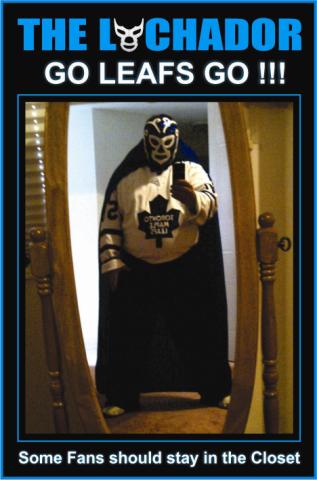 Tonight this LUCHADOR is proudly bleeding #BLUEandWHITE . . .   Go LEAFS Go !!!
