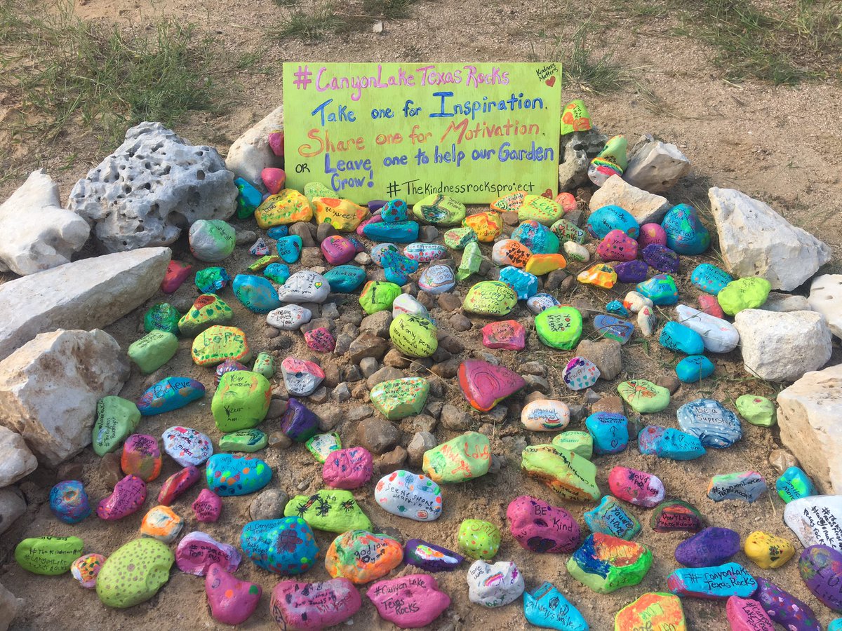 The Kindness Rocks Garden at Startzville- Spread Kindness and Positivity- #canyonlaketexasrocks #stzesart <a href="/Supt_comalisd/">Andrew</a> #ComalFineArts