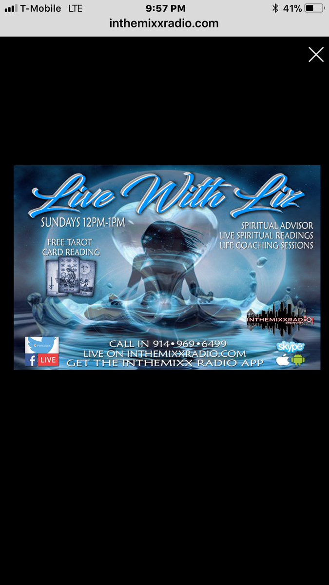 Andy_G267's tweet image. Check out Live with Liz Sunday from 12pm-1pm for a live reading