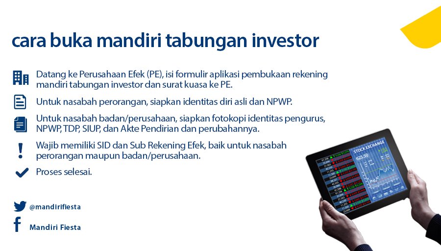 livinpoin's tweet photo. Sahabat belum tahu cara buka #mandiritabungan Investor? Langkahnya bisa disimak di #kelasmandiri berikut! https://t.co/HDwiDONIJG https://t.co/JUKYlcFKpH