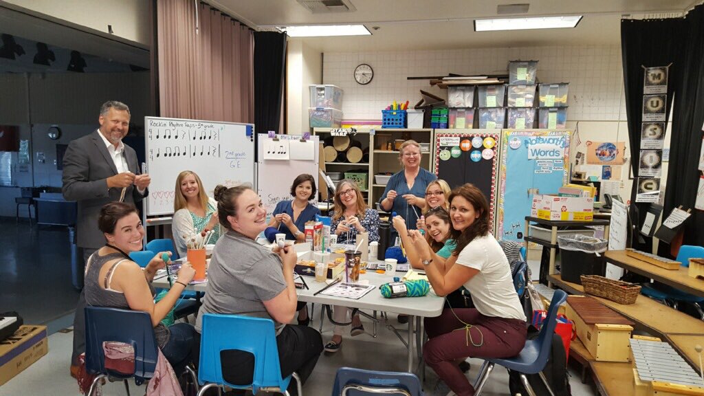 Elementary performing arts PLC.  Scope and sequence review. Plus, Orff mallet wrapping lesson. <a href="/SanMarcosUSD/">San Marcos USD</a> #smusdvapa
