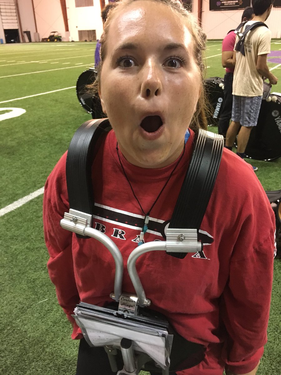 KSUDrumline's tweet photo. When you find out the drum feature is coming... #CSMF2017 https://t.co/JpmHPoJC3D