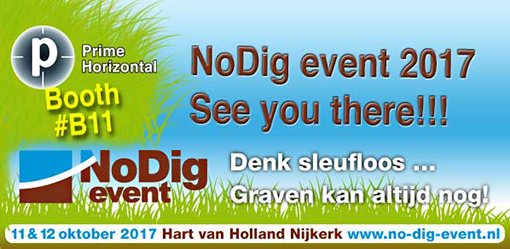 PrimeHorizontal's tweet photo. Less than 1 week to go! #NSTT's #NoDigevent 2017 @theHartvanHolland, #Nijkerk.
Prime Horizontal: Booth #B11 #trenchless #sluefloos https://t.co/sATJemUwnD