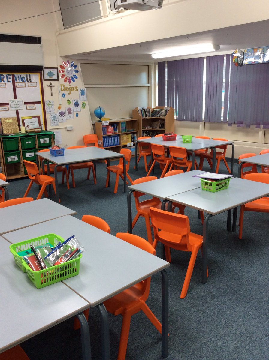 stcharleshullY5's tweet photo. Class 5s classroom is set up and ready for another day of learning and working hard! https://t.co/nZzZNXlTYO