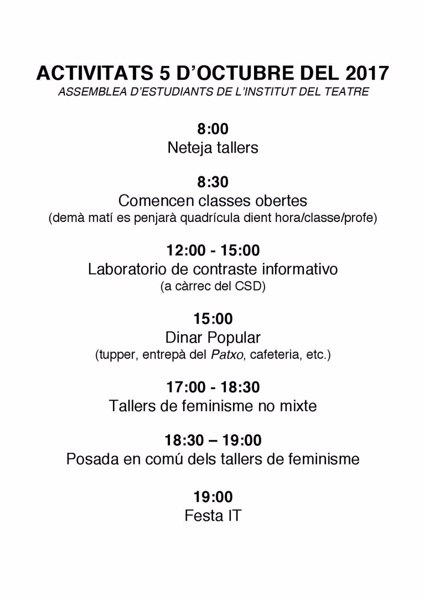 Activitats per avui!! <a href="/institutteatre/">Institut del Teatre</a>