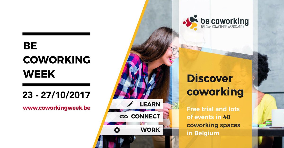 _abzg's tweet photo. Flexwerker? Ontdek #coworking tijdens de #becoworkingweek en reserveer je gratis testdag in de 43 deelnemende spaces! coworkingweek.be #nwow https://t.co/eFfuE7jKJb