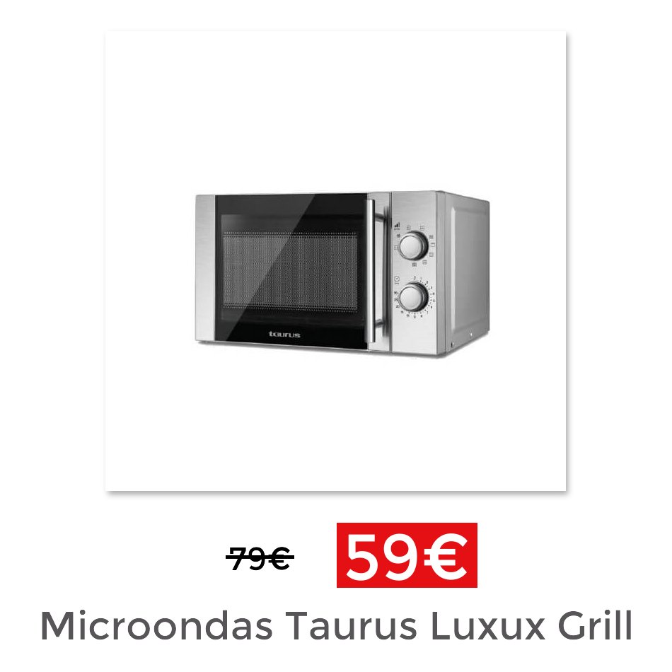 Chollometro on X: #CHOLLO Microondas Taurus Luxux Grill disponible por 59€  ➡️   / X