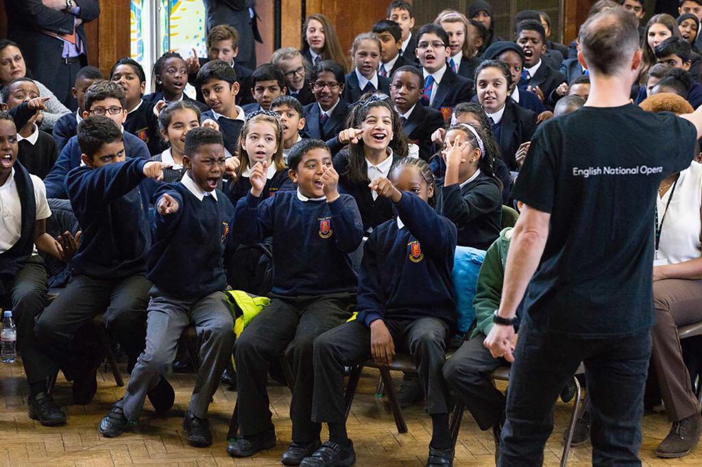 E_N_O's tweet photo. Today is the first day of Opera Squad 2017! #ENOBaylis will be taking over @SPA_Greenwich and introducing pupils to the world of opera. https://t.co/vP8Bs4TFTh