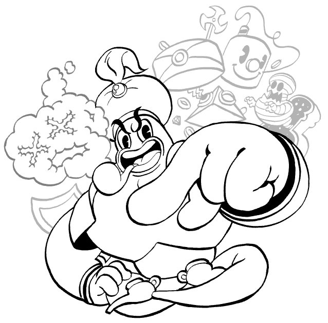 Coloring page Cuphead King Dice