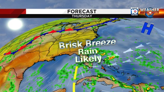 It's another day of brisk breezes and rain. SoFlo remains under a Flood Watch through late Thursday. https://t.co/TqNteoCm1H