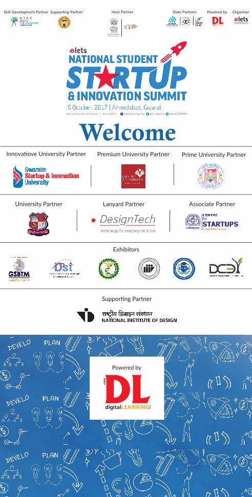 dl_magazine's tweet photo. National Student Startup &amp; Innovation Summit 2017 set to kick off #startupElets  @CMOGuj @startupindia  #startups #StartupinIndia @PIB_India https://t.co/khZWaajwGn