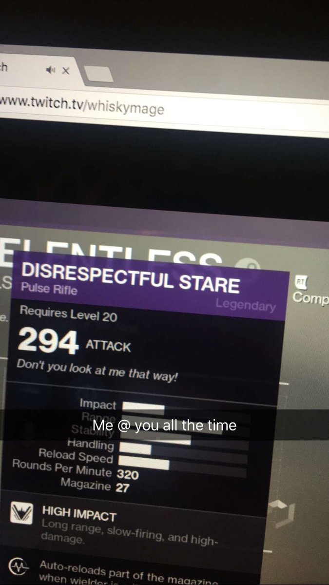 WhiskyMage's tweet photo. Bae always sends the sweetest things 😍 #disrespectful #destiny #twitch @maneetchadha https://t.co/1ZCAzN5RVf