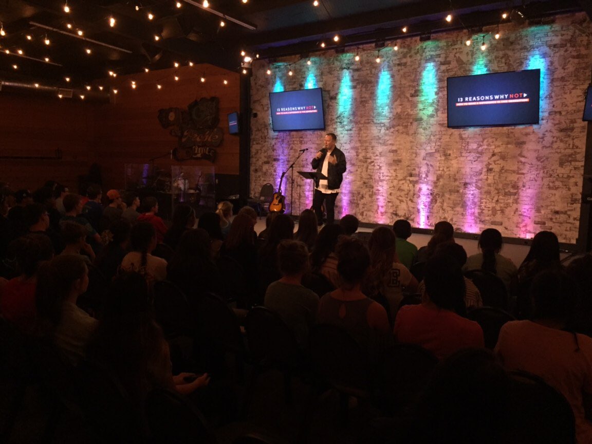 Pastortybean's tweet photo. @LanceAinsworth spoke a message tonight our YTH needed to hear. Very proud of him. Get his book. #wildernessgeneration https://t.co/XfGhnaBb8e