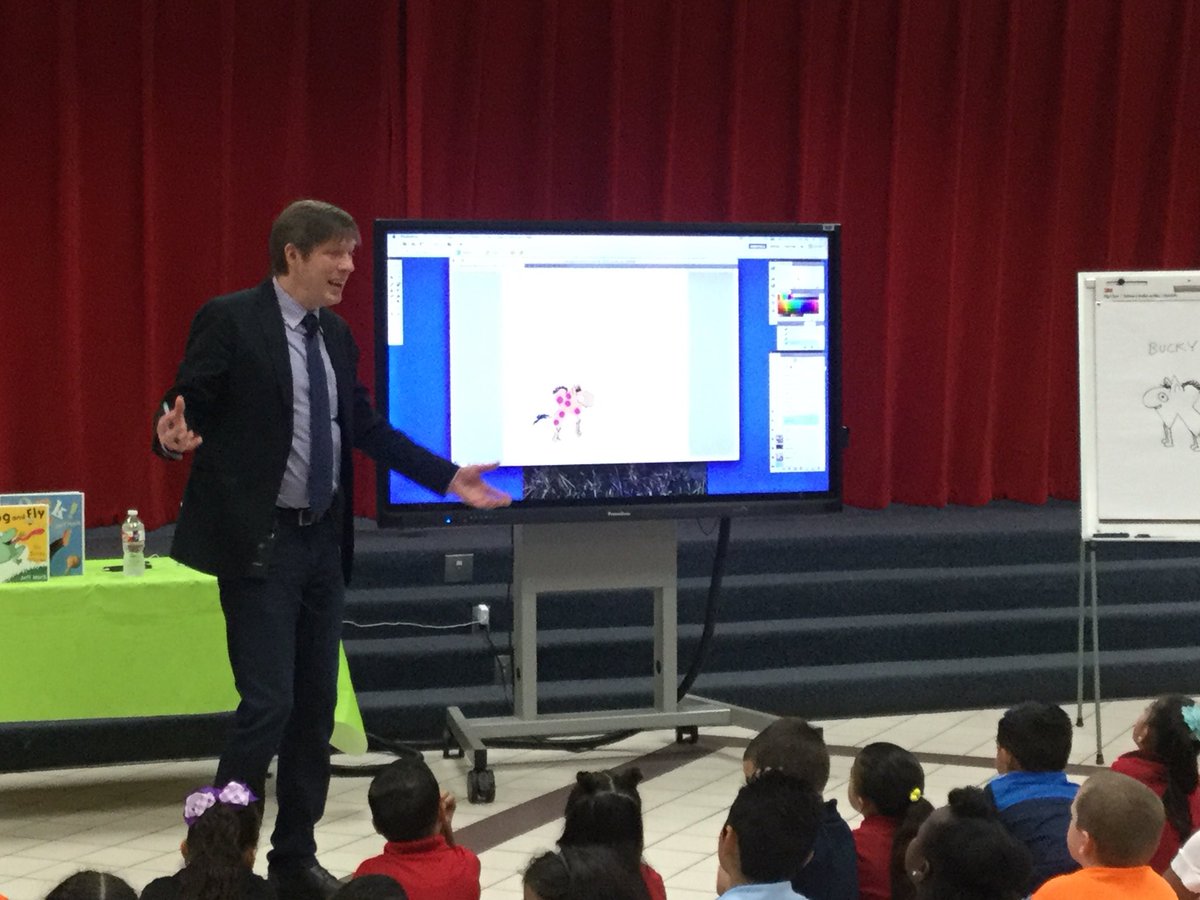 GatorsRead1's tweet photo. Our 1st and 2nd grade students enjoyed visiting with author and illustrator Jeff Mack! #CyFairlib https://t.co/i5nSBYtqMv