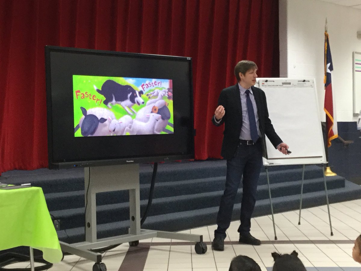 GatorsRead1's tweet photo. Our 1st and 2nd grade students enjoyed visiting with author and illustrator Jeff Mack! #CyFairlib https://t.co/i5nSBYtqMv