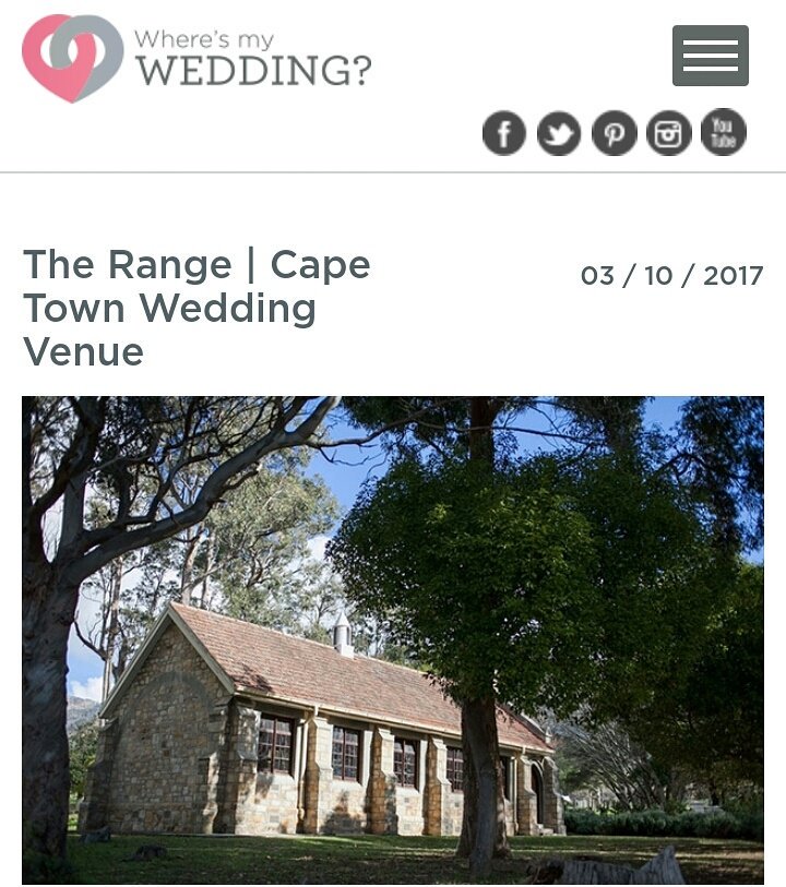 We feature the hidden gem: The Range Function &amp; Conference Venue in this week's #blog #wedding #weddingplanner
wheresmywedding.co.za/blog/range-cap…