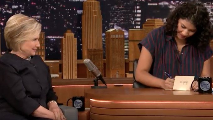 THR's tweet photo. #TonightShow female writers pen thank you notes to Hillary Clinton https://t.co/fhbALTcPgq https://t.co/KQZg055vts